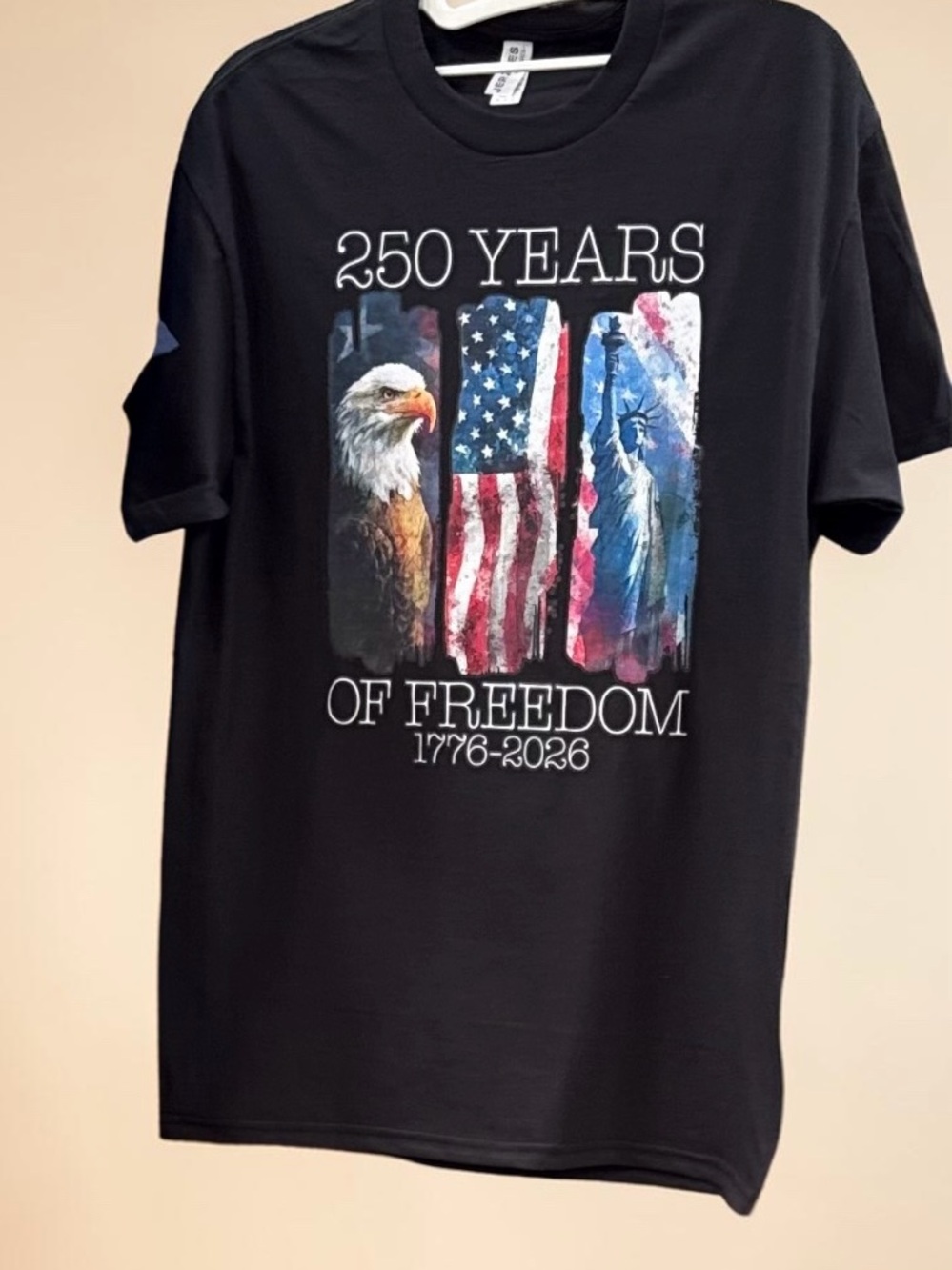 Women’s Black '250 Years of Freedom' Graphic Tee
